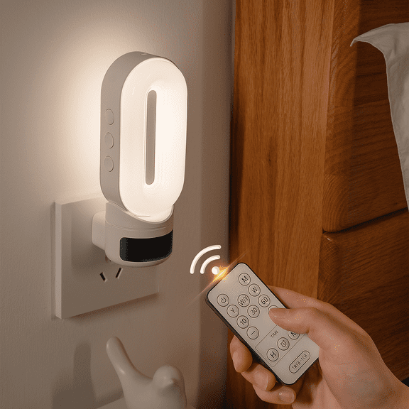 Night Lights Plug Into Wall LED Night Light with Digital Clock for Bedroom/Bathroom/Hallway