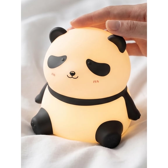 AuroraNiteBeam Panda Silicone Night Light for Baby Nursery 3 Adjustable Brightness Levels,30-Min Timer,Rechargeable & Waterproof LED Lamp for Kids Room/Camping/Home Decor