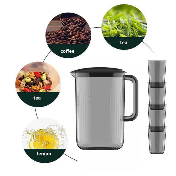 AuroraX 1/2 Half Gallon Plastic Water Pitcher with Lid and A Handle , Sun Tea Pitcher Plastic Jar Beverage Bucket Airtight Leakproof Lemonade Pitcher with Spout for Wedding Party