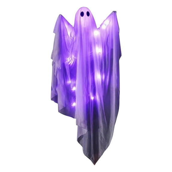 AuroraX 10 LED Halloween Lights Spooky Waterproof Hanging Purple Lights Garden Patio Lawn Decor