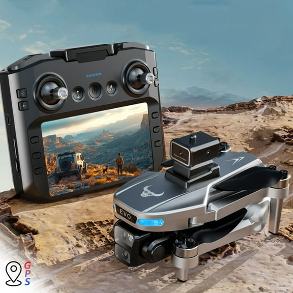 AuroraX 1080p Drone with Screen Controller and Gps Wifi and Switchable Dual Camera Fpv Hover Drones with 3d Flips One Key Take Off/Land Foldable Quadcopter Toy Gift for Adults and Boys Girls