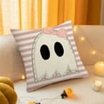 thumbnail image 1 of AuroraX 18x18 Inch Pillow Cover Decorative Pink Ghost Halloween Throw Pillow Covers Indoor Bohemian Breathable Striped Cushion Cover Room,Livingroom Decor, 1 of 6