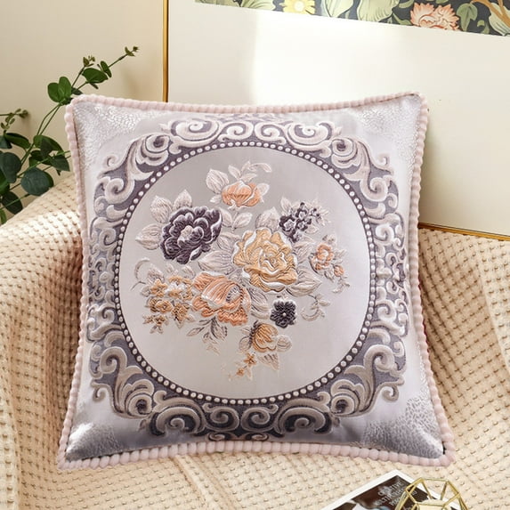 AuroraX 18x18 Inch Pillow Covers Soft Decorative Square Pillow Cases Breathable Outdoor Minimalist Skin-Friendly European Jacquard Cushion Cases Room,Livingroom Decor