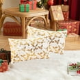 thumbnail image 1 of AuroraX 18x18 Inch Throw Pillow Covers White Christmas Fancy Winter Decorative Pillow Cases Indoor Plush Modern Hot-Stamped Maple Leaf Cushion Cover Livingroom,Room Decor, 1 of 6