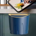 thumbnail image 1 of AuroraX 2.6L Kitchen Trash Can Blue Waterproof Mounted Hanging Arched Shape Garbage Container Basket Modern Plastic Trash Bin for Compact Spaces, 1 of 6
