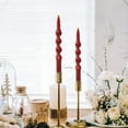 thumbnail image 1 of AuroraX 2 Pack Taper Candles Set Unscented Long Spiral Red Fall Wax Candle,Party Birthday Wedding Christmas Decor, 1 of 6