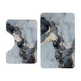 thumbnail image 1 of AuroraX 2 Piece Bathroom Rug Set with Toilet Rugs U Shaped,Machine Washable 1 Large One Small Quick Drying Non Slip Absorbent Bath Rugs for Bathroom Floor Set 2pcs 2d Stone Bath Mat, 1 of 6