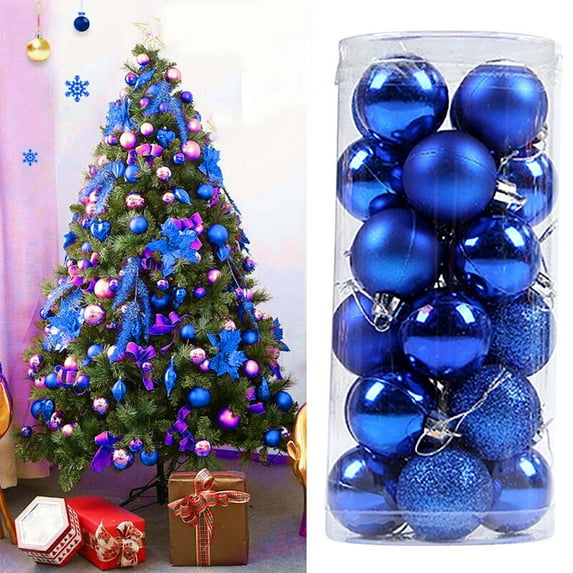 AuroraX 24 Pcs Christmas Decorations Plastic Shatterproof Vintage 2025 Christmas Tree Ornaments Christmas Ball Ornaments Xmas Holiday Party Supplies