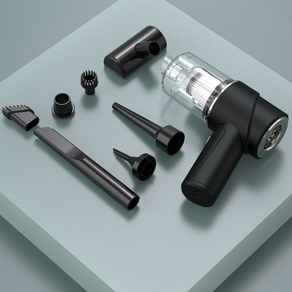 AuroraX 3-In-1 Cordless Handheld Vacuum Cleaner with Crevice Tool, Lightweight Portable Powerful Air Blower, and Household Vacuum Sealer Pump for Car, Home & Pc Cleaning (Black)