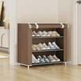 thumbnail image 1 of AuroraX 3 Tier Shoe Rack with Curtain Cover Closed Small Stylish Cabinet Shoe Rack Organizer Sturdy Corner Coffee Space-Saving Free Standing Shoe Storage Organizer for Closet,Entryway,Door, 1 of 6