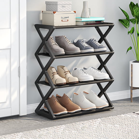 AuroraX 4-Tier Shoe Rack Organizer Holds 8 Pairs Shoe Storage Space Saver Sturdy Shoe Rack For Entryway Gifts For Women