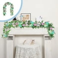 thumbnail image 1 of AuroraX 5.9 Ft Flower Garland for Mantle Decoration,Thanksgiving,Artificial Christmas Floral Garland,Butterfly Vines,Also Works As A Styling Prop,Purple, 1 of 6
