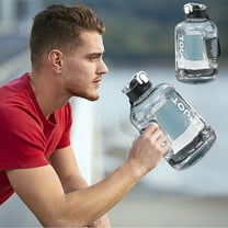 AuroraX 50/72 oz Water Bottles Clear Large Capacity Plastic Cups with Handle,Camping Outdoor Sports Car Leakproof Water Cup(Black)