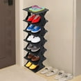thumbnail image 1 of AuroraX 6 Tiers Shoe Rack Hold 6 Pairs Freestanding Small for Entryway,Shoe Organizer,Front Door Portable Shoe Storage Black Sturdy for Narrow Space, 1 of 6