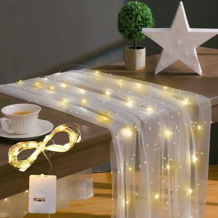 AuroraX 9.8 Ft Christmas Decorations Clear Battery Operated String Lights Room Lights Indoor Thanksgiving Fall Decorations For Bedroom