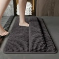 thumbnail image 1 of AuroraX Absorbent Bathroom Rug Gray Non-Slip Backing Thick Chenille Bath Mat Rug 15x23 Inch Bohemian Machine Washable Wipeable Foot Back, 1 of 7