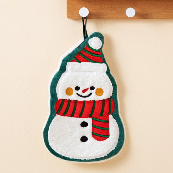 AuroraX Absorbent Kitchen Hand Towels with Hanging Loop Cotton Christmas Dish Towels Holiday Reusable Cleaning Decorative Soft Quick Drying Dish Cloths for Dish Rags Drying Dishes