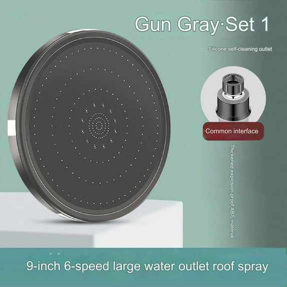 AuroraX Adjustable Spray Rainfall Shower Head,Ion Drops High Pressure Showerhead Simple Installation Power Cleaning 6 Spray Settings