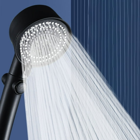 AuroraX Adjustable Spray Shower Head Kit,High Pressure Black Handheld Showerhead with 5ft Hose/Holder 6 Spray Settings Power Cleaning Easy Installation