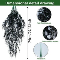 AuroraX Artificial Flower Garland for Hanging Decoration,Thanksgiving,Baby'S Breath Christmas Floral Garland,2 Ft Vines,for Wedding,Festival Decor,Wall Decoration,Black