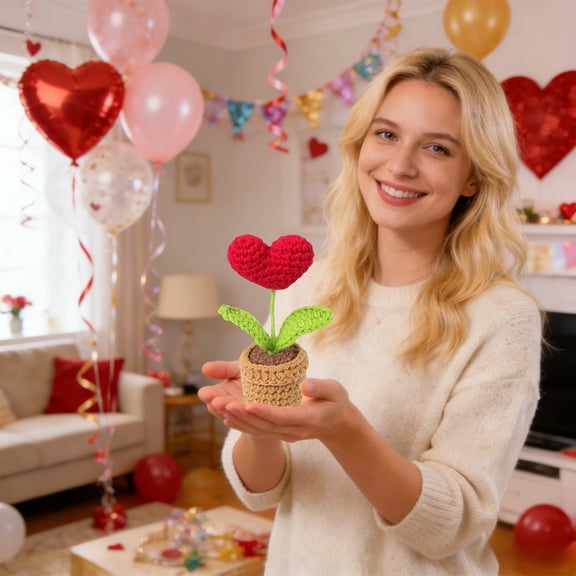 AuroraX Artificial Flower Valentines Day Personalized Ornaments,2026 Engagement Ornaments,Bedroom Valentines Table Centerpiece Decorations