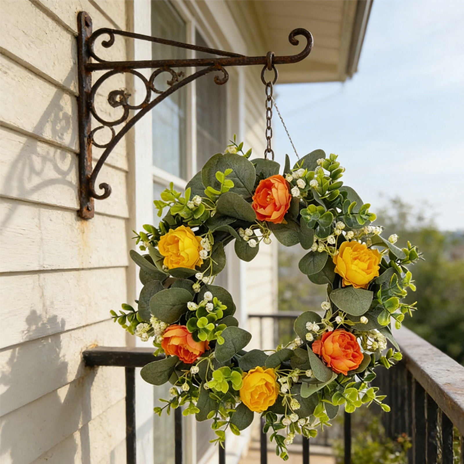 Curated visual reference: Picture Idea: Aurorax Artificial Flower Wreath Faux Wreath Spring Decor Wedding