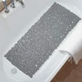 thumbnail image 1 of AuroraX Bath Rug Non-Slip Backing Rubber Gray Bathroom Rug Modern 27x14 Inch Massage, 1 of 7