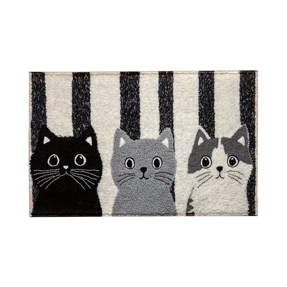 AuroraX Bath Rugs for Bathroom Floor Non Slip,Cute Cat Single Quick Drying Washable Plush Shower Rugs for Bathroom Extra Soft Bath Mats for Tub