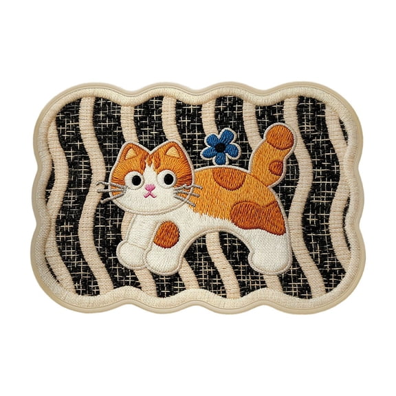 AuroraX Bath Rugs for Bathroom Floor Non Slip,Single Cat Cute Quick Drying Machine Washable Shower Rugs for Bathroom Bath Mats for Tub