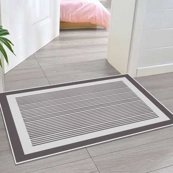 AuroraX Bath Rugs for Bathroom Floor Non Slip,Washable Plush Absorbent Gray Bathroom Rug for Tub Farmhouse Bathroom Decor Traditional
