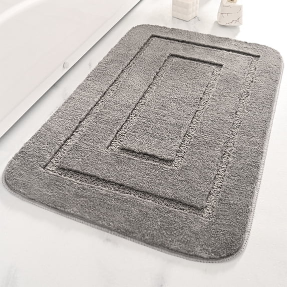 AuroraX Bath Rugs for Bathroom,Non Slip Absorbent Washable Small Gray Bathroom Rug for Tub Bathroom Home Decor Modern