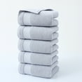 thumbnail image 1 of AuroraX Bath Towels Set Of 5 Cotton Soft Gray Anti-Microbial 5 Pac Washcloths & Face Towels Absorbent Bathroom,Shower,Home, 1 of 7