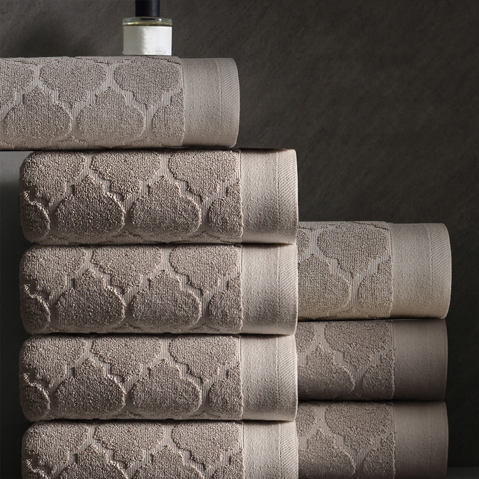 AuroraX Bath Towels Set of 4 Bath Sheets,Brown Thick Absorbent Soft Cotton Household Bath Towels