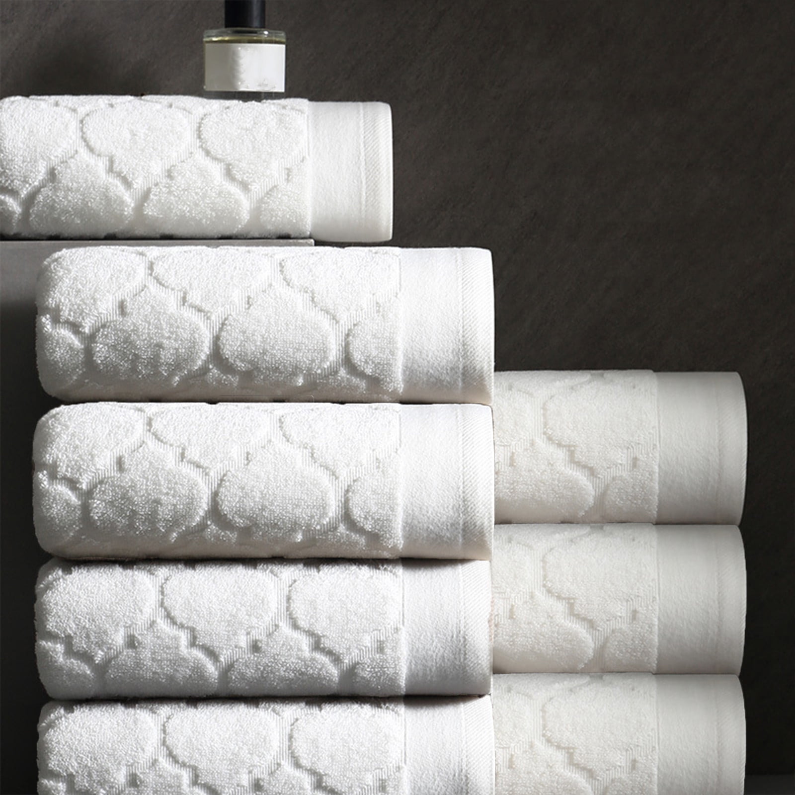 AuroraX Bath Towels Set of 4 Bath Sheets,Thick Cotton Soft Absorbent White Household Bath Towels