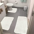 thumbnail image 1 of AuroraX Bathroom Rugs Sets 4 Piece,Absorbent Washable Non Slip Soft White Bathroom Rug with Toilet Rug U Shaped Home Bathroom Decor Traditional, 1 of 8