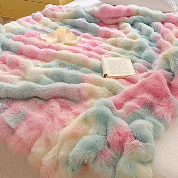 AuroraX Bed Blanket Twin/Twin-Xl Size Cute Soft Honeycomb Plush Flannel Throw Blankets Lightweight Cozy Breathable Warm Tufted Blankets for Home Dorm Couch All-Season