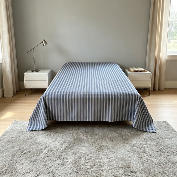 AuroraX Bed Sheet Twin Size , Sold Separately Blue Cooling Wrinkle Free Flat Sheets Twin for Women
