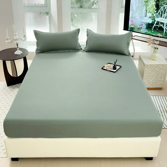AuroraX Bed Sheets Cotton King Size Double Bed Sheet Sold-Separately,400 Thread Count Deep Cooling Fitted Sheets for Summer Residential Bedroom