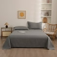 thumbnail image 1 of AuroraX Bed Sheets Sets of 3 Piece Twin Size Gray Cotton Bedding Set,Soft Fitted Sheets,90x60 inch Flat Sheets,20"x30" 2 Pack Pillow Covers for Son & Daughter, 1 of 6