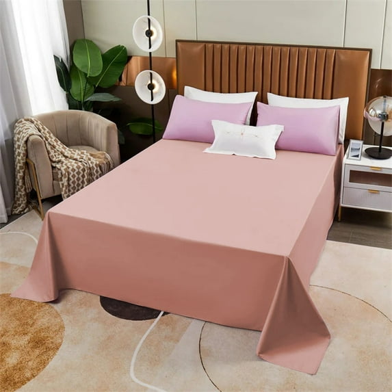 AuroraX Bed Sheets Twin Size Flat Sheets,Solid Cooling Single Bed Sheet for Summer Air-Conditioned Room Sold-Separately