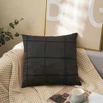 AuroraX Black Throw Pillow Covers 18x18 Inch Decorative Brushed Plush Pillow Covers Hypoallergenic Indoor Art Deco Soft Lines Cushion Cases Livingroom,Room Decor