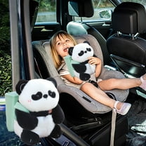 AuroraX Black Tissue Box Cover Modern Cute Decorative Napkin Holder with Trash Can Fleece Little Bear Car Armrest Paper Organizer Dispenser for Car Decor