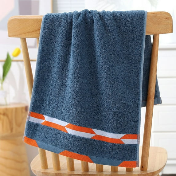 AuroraX Blue Bath Towels Cotton Anti-Microbial Soft Washcloths Absorbent Thick Shower,Hotel,Bathroom