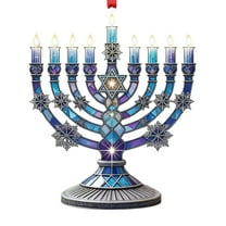 AuroraX Blue Candle Holders Hanukkah Wall Decorations,Decorative Candle Lantern with 9 Taper,Living Room Wall Home Hanging Decor