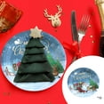 thumbnail image 1 of AuroraX Blue Christmas Plastic Plates 9 Inch Disposable Heavy Duty Compostable Plates Set 30 Pcs Bagasse Cut Resistant Cute Santa Claus Party, 1 of 6