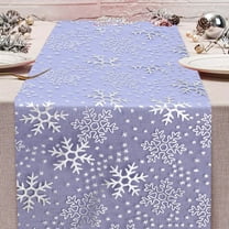 AuroraX Blue Christmas Table Runner 108 Inches Long Classic Gold Foil Snowflake Christmas Table Runner Xmas Merry Traditional Dining Winter Table Runner Decor for Home Party