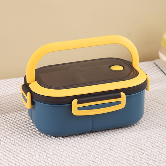 AuroraX Blue Lunch Boxes for Men,Hard Shell Insulated Large with Food Containers Snack Containers with Lids,2-Layer Square Microwave Safe Hot and Cold Ourdoor Camping