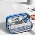 thumbnail image 1 of AuroraX Blue Stand Pencil Case,Large Capacity Zipper Pencil Pouch,Aesthetic Storage Bag,For Study, 1 of 6