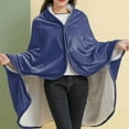 thumbnail image 1 of AuroraX Blue Throw Blanket Portable Wearable Poncho Shawl,Cozy Flannel Womens Shawl,Personalized Birthday Holiday Gifts for Women, 1 of 5