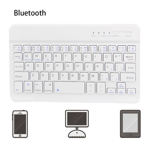 AuroraX Bluetooth Keyboard Wireless Keyboard Slim Multi-Device Rechargeable Portable Keyboards White